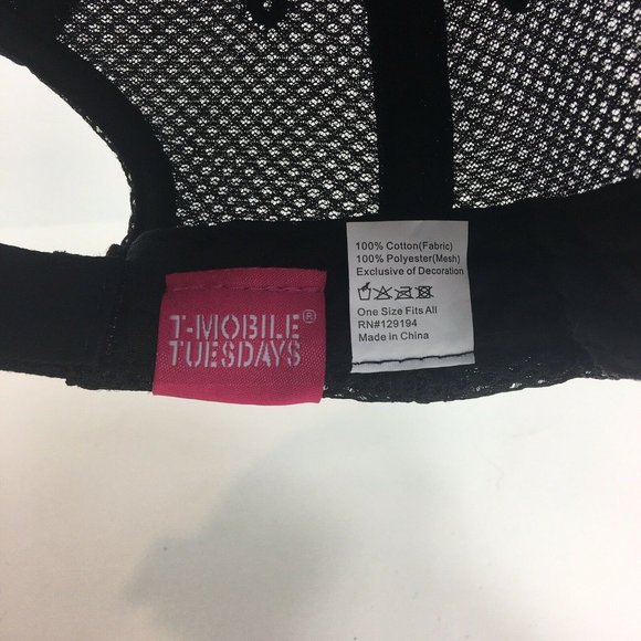 T Mobile Baseball Hat Cap Black Pink Employee T Mobile Tuesdays Adjustable Mesh - Picture 9 of 12
